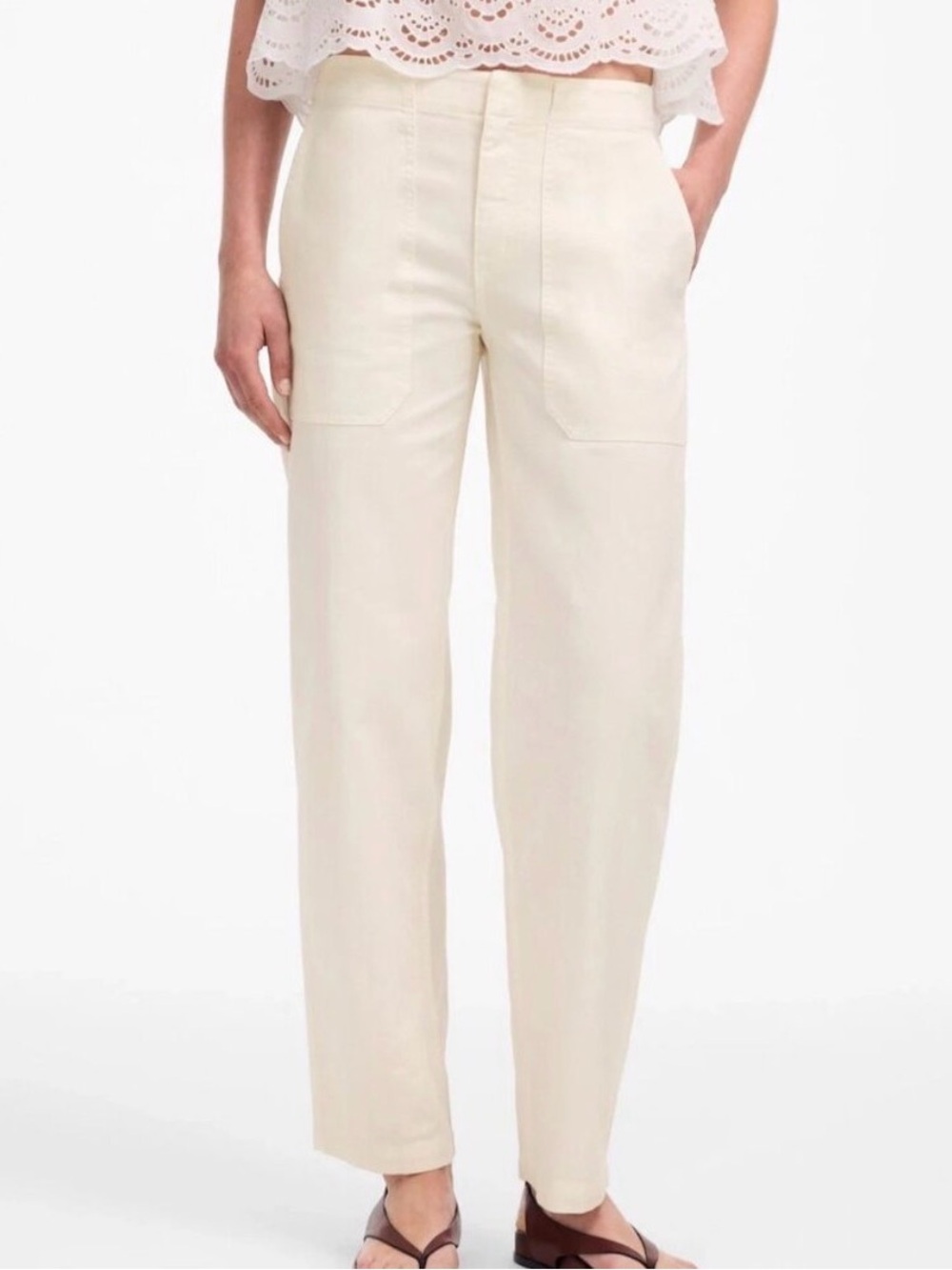 Madewell Lighthouse Ivory The Belt Loop Utility Pant - 100% Cotton